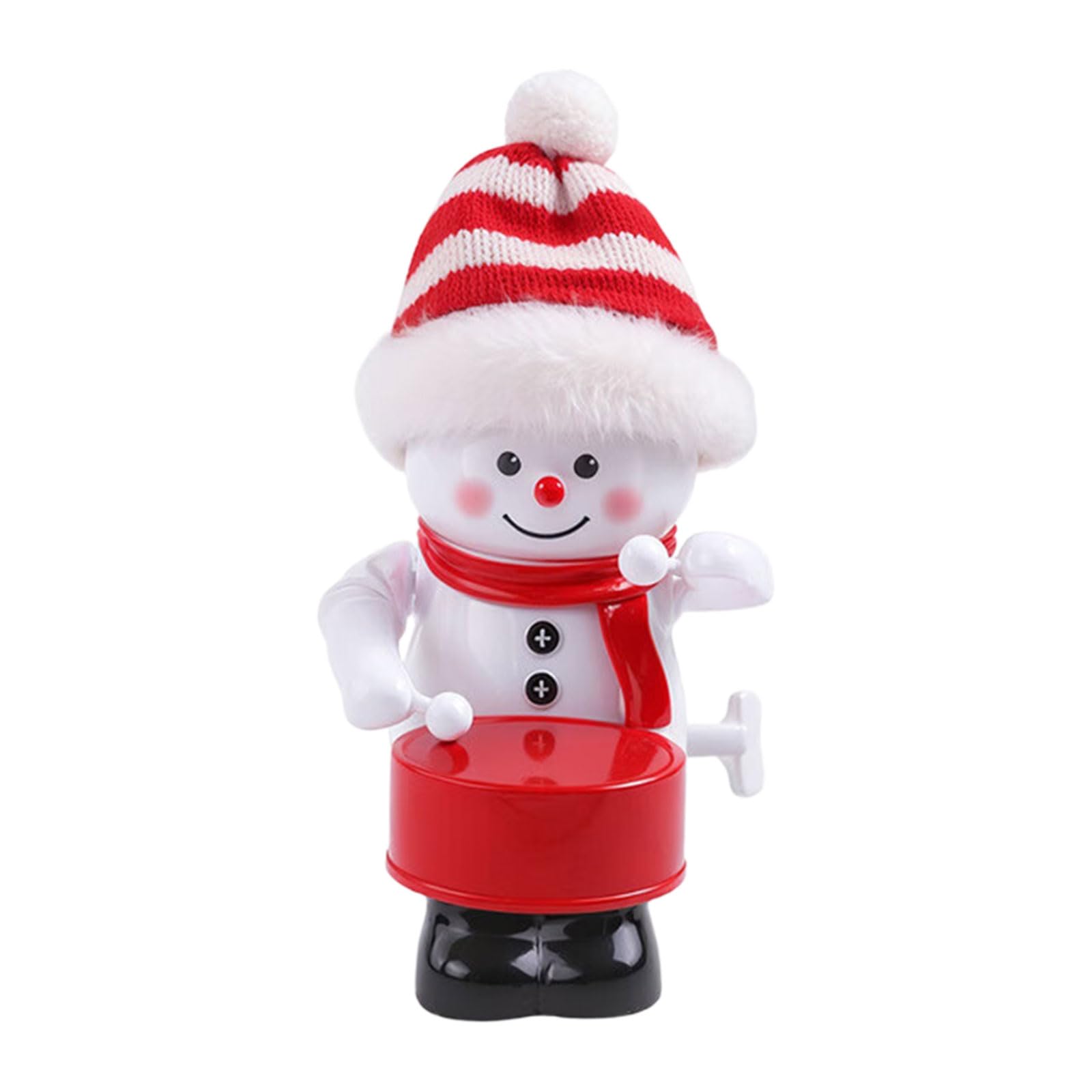 NVOQILIN Resin Snowman Wind Up Toy Holiday Tree Hanging Ornament for Christmas Tree Mantels Fining Table Festival Celebration Christmas Drumming Snowman Ornament