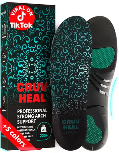 CRUVHEAL 220+ lbs High Arch Support Insoles