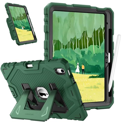 Image of Fintie Kids Friendly Case for iPad (A16) 11th Generation 11 Inch (2025), iPad 10th Generation 10.9 Inch (2022), Fully-Body Rugged Heavy Duty Shockproof Protective Case with Kickstand, Green
