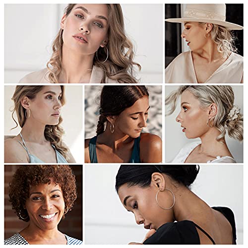 SWEETV 925 Sterling Silver Hoop Earrings for Women Lightweight Endless Silver Thin Hoops, 20/30/40/50/60MM3