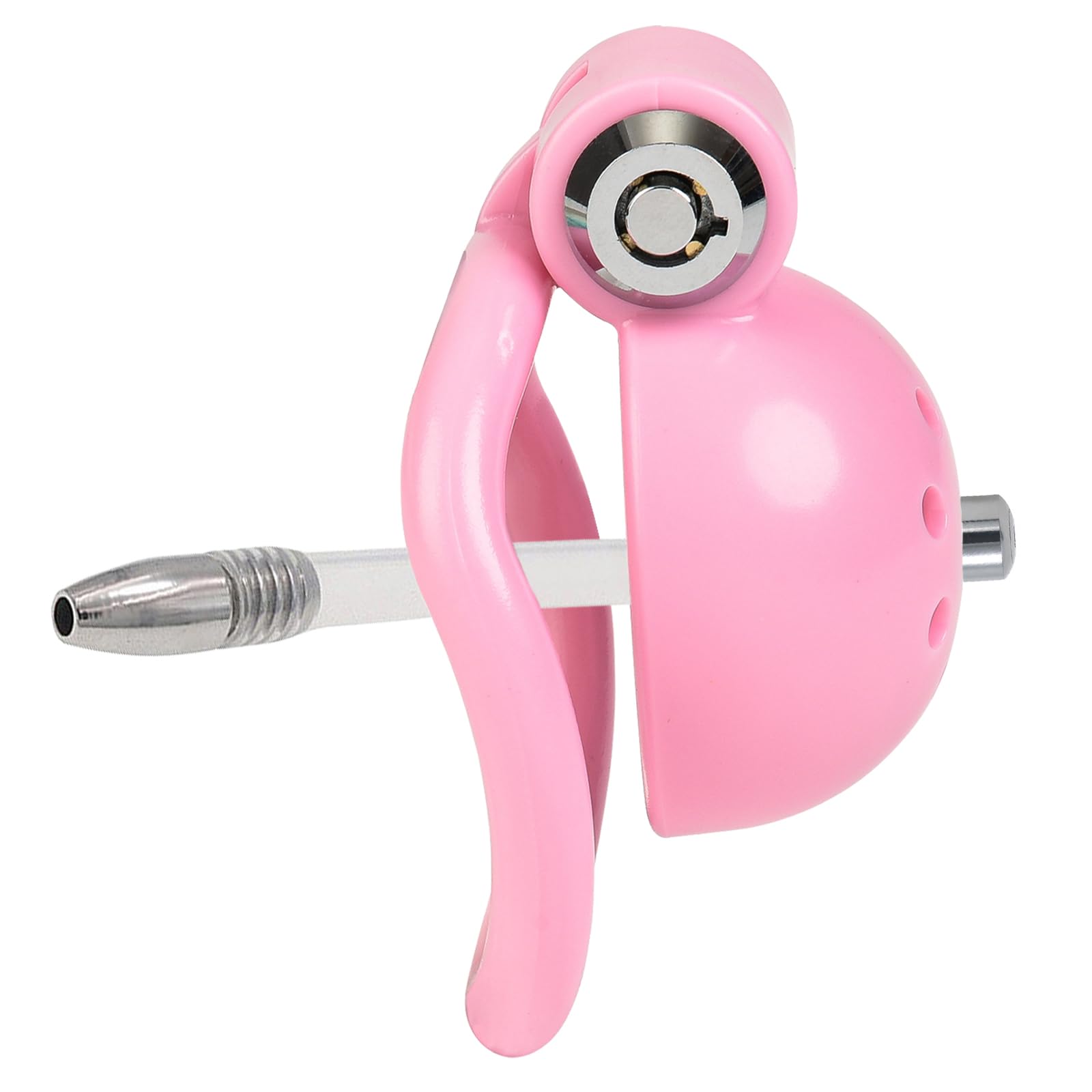 BDSMJOY Chastity cage con 4 cock rings et Dilatatore uretrale cavo, Gabbia per il pene per una facile minzione, Male uomo pene Cock cage Sex Toys per Prevenire L'erezione (Rosa)