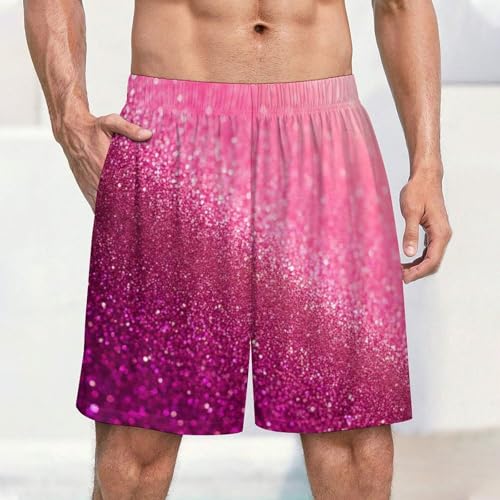 Mens Lounge Shorts with Elastic Waistband, Soft Comfy Pajama Shorts Sleep Bottoms Loungewear2