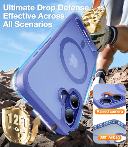 Image of TORRAS Strong Magnetic & Seamless Stand for 16 Case, Fit for MagSafe, Military-Grade Drop Protection, Adjustable Kickstand Case for 16 Case, Slim Anti-Scratch Blue