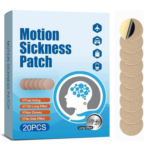 KUNHAOH (2026 New) Motion Sickness Patches for Adults and Kids(Travel Essentials) Ship-EEZ Sea Sickness Patch(Non-Drowsy & Lasts 72 Hours)-for Car and Boat Rides Ships Cruise and Airplane(20 Count)