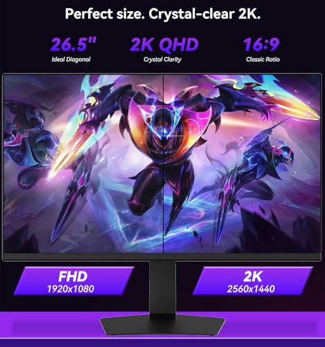 Image of 27 inch OLED Computer Monitor, 280Hz Gaming Monitor, 2K(2560 * 1440px) Adjustable Height & Tilt Monitor, OLED Panel, HDMI 2.1 * 2, DisplayPort 1.4 * 2