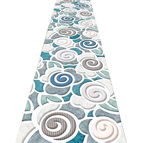 ZRUYI Alfombras De Pasillo Largo Entrada Felpudos Moqueta Corredor Espiral Diseño Aplicar Cover