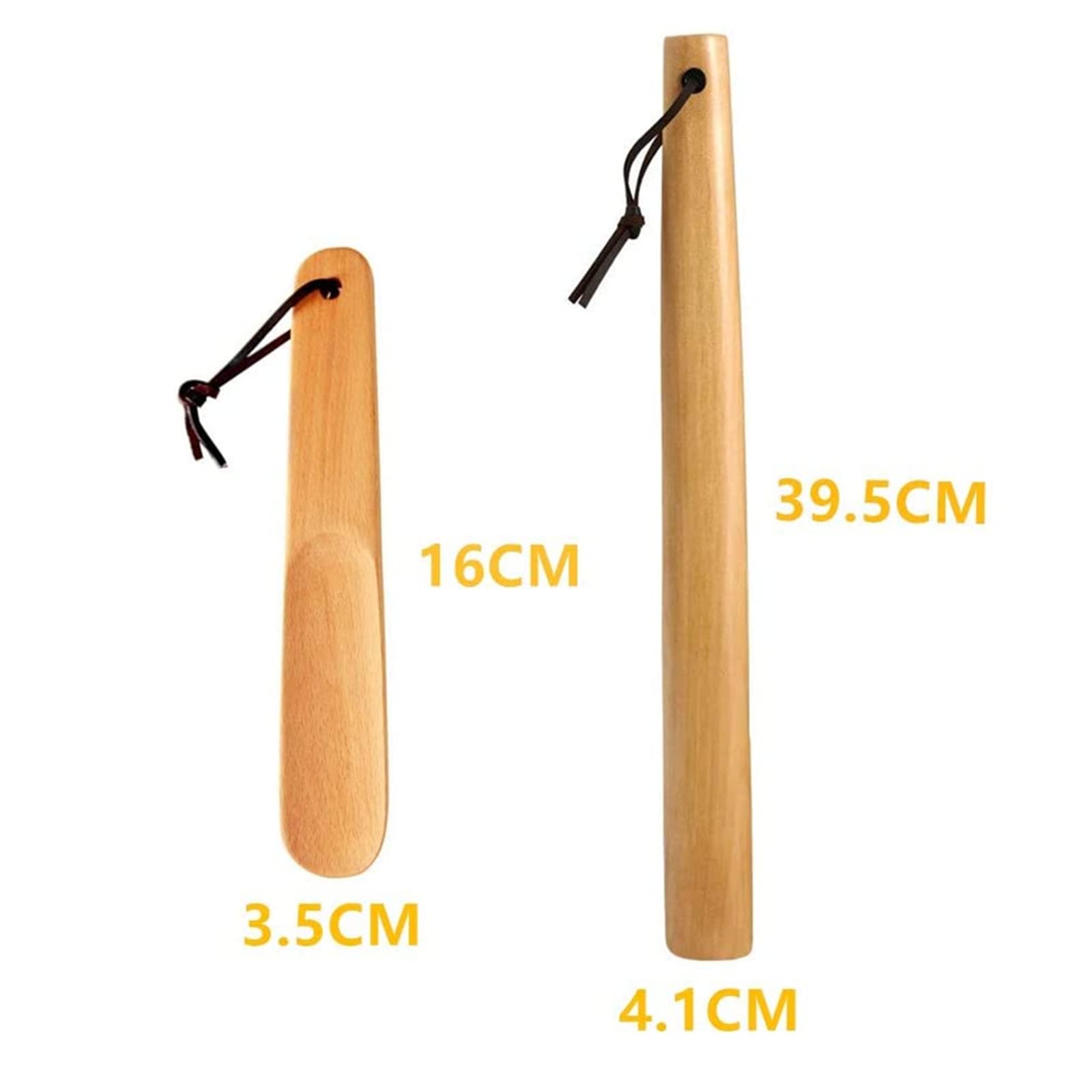 Calzascarpe 2 packs 40&16 cm forte Lungo Calzascarpe scarpa Lifter con corda appesa Calzante Scarpe faggio manico lungo corno per tutte le scarpe tacchi stivali scarpe da ginnastica