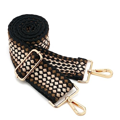 Image of Wide Shoulder Strap Adjustable Replacement Belt Guitar Style Crossbody Bag Handbag Strap Multicolor Canvas Straps(Wide:2in)(Color31)