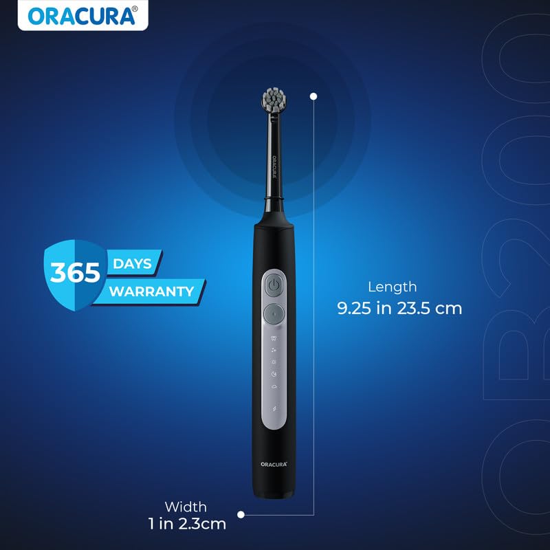 ORACURA OB200 Rechargeable Electric Toothbrush for Men & Women Black - Image 6