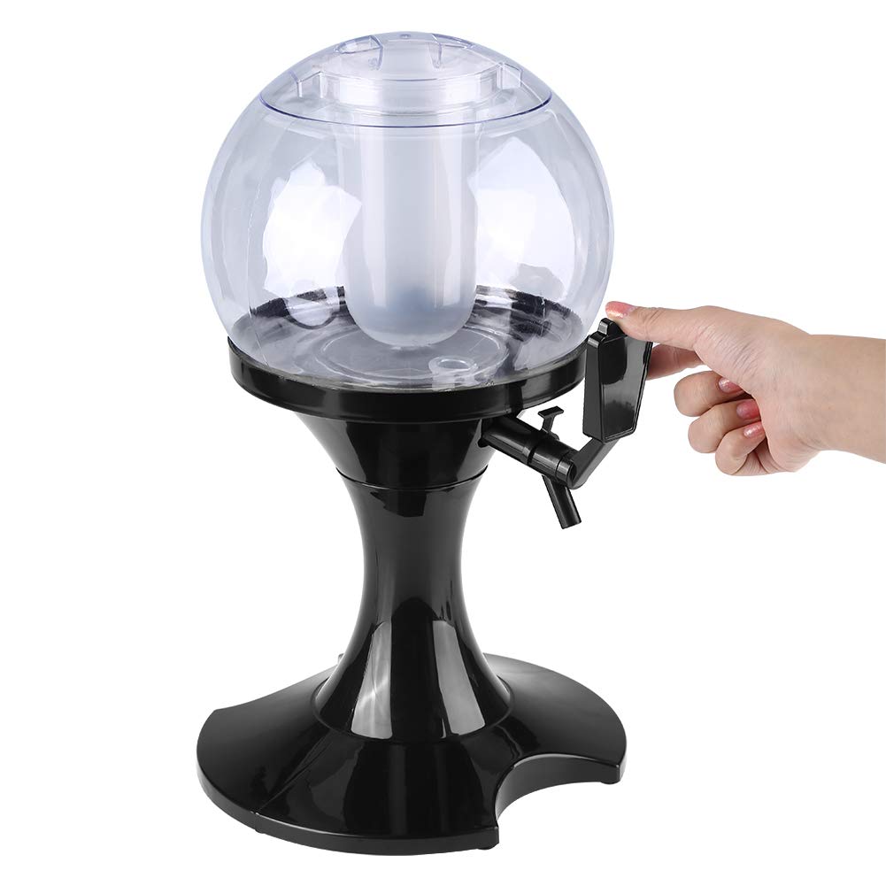 Spillatore di Birra da Tavolo, 3,5 Litri Dispenser Per Bevande Fredde Sferico con Scomparto Ghiaccio, Dispenser con Rubinetto Per Barbecue Party Restaurant Accessori Per Bar