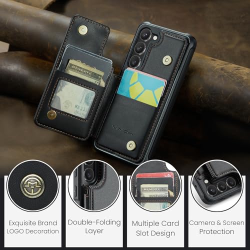 Vinich for Samsung Galaxy S23 Wallet Case with Card Holder, RFID Blocking Credit Slots Kickstand Shockproof Phone Cover Fit for Galaxy S23 6.1" Black by Vinich - Used condition - Image 9