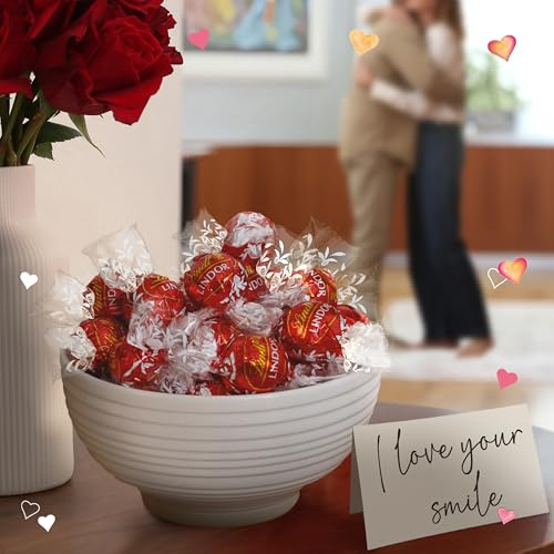 Image of Lindt LINDOR Valentine's Milk Chocolate Candy Truffles Friend Heart, Milk Chocolate Candy with Milk Truffle Filling, 3 oz.