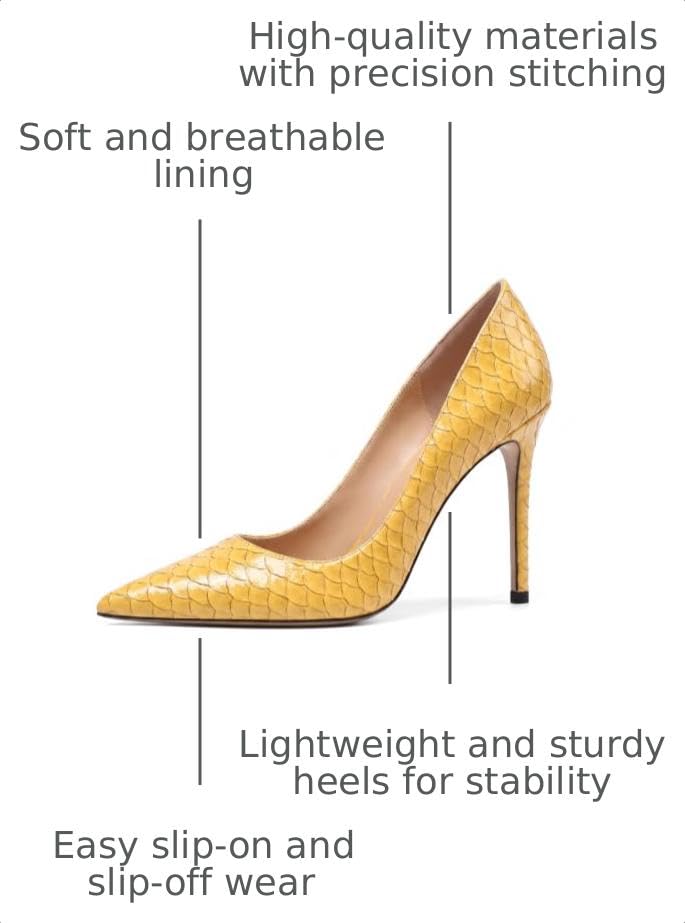 Image of Eldof Women's Classic Dress Pumps Shoes, Sexy Pointed Toe 4 inch Stiletto High Heels, Office Formal Slip On Size 5-13