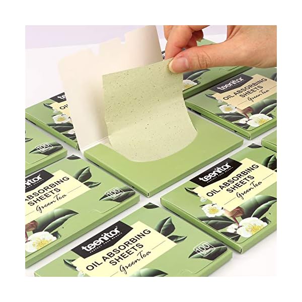 Teenitor Oil Blotting Sheets for Face, 800 Sheets Oil Absorbing Sheets for Face, Natural Green Tea Blotting Paper for Oily Skin, Face Oil Sheets for Your Face Oil Wipes for Face, Oil Control Film