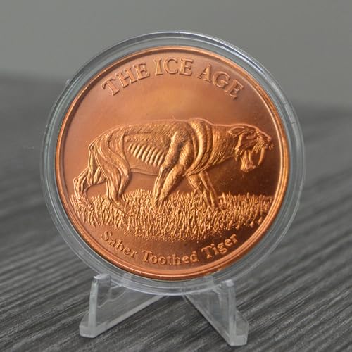 Image of Ice Age Saber-Toothed Tiger 1 oz Pure .999 Copper Round Bullion Coin in Capsule - COA by Heavenly Metals