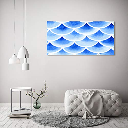 Écailles de poisson bleu impression verre grand format pour grand mur