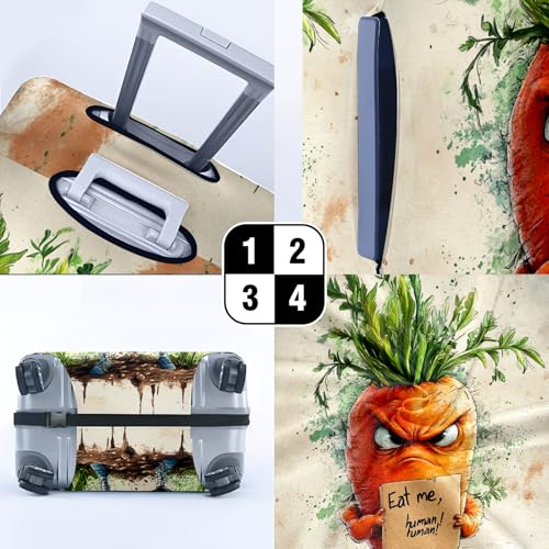 Extra Large Elastic Luggage Cover Stretchable Suitcase Protector with Easy Handle Access & Zipper Closure Ideal Travel Accessory for Large Suitcases Ensures Safety & Style Rebel Carrot4