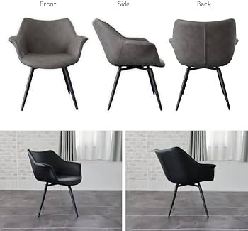 Amazon｜ダイニングチェア 2脚セット 回転式 肘付き アイアン