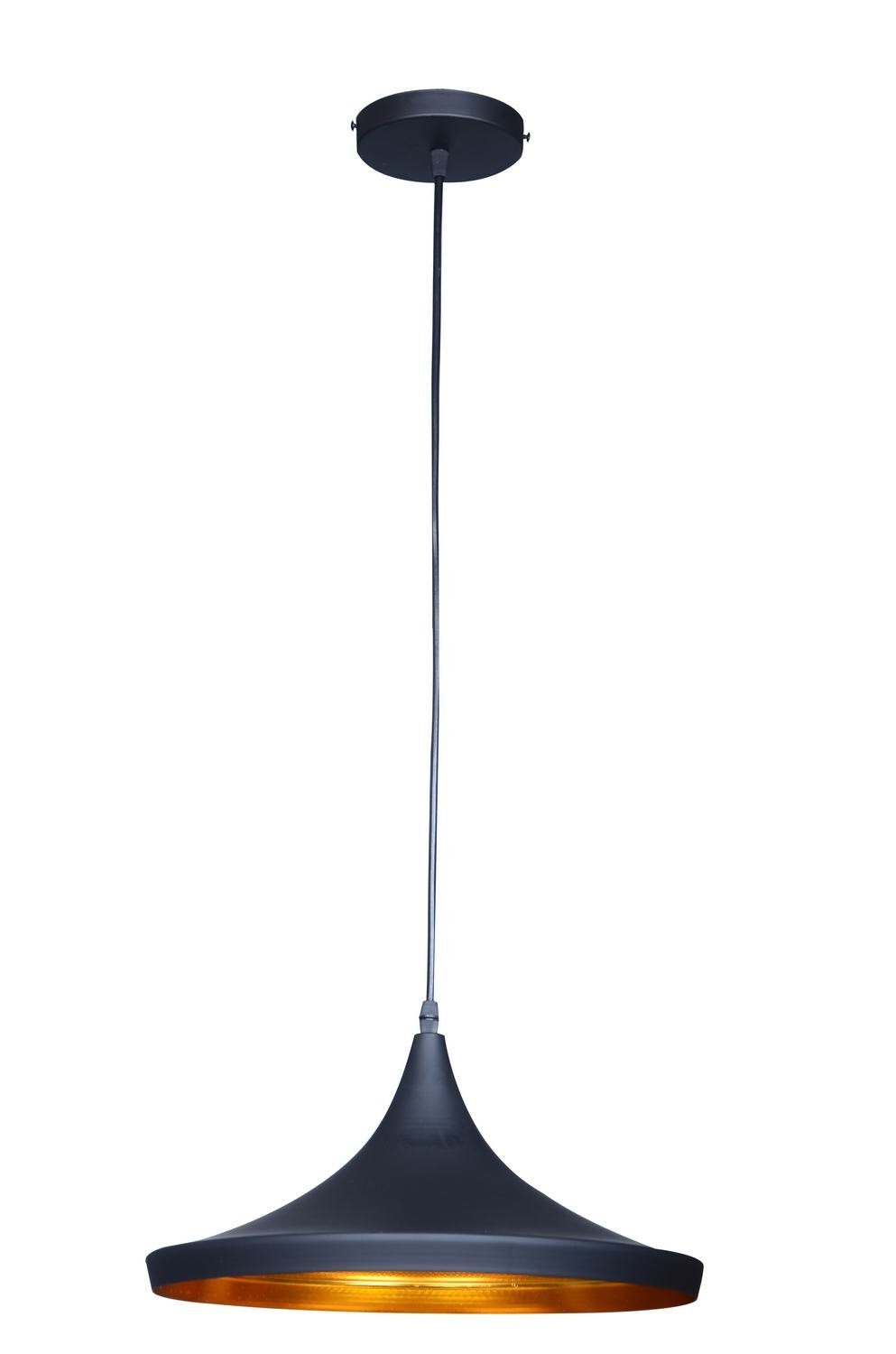 Bromi Lighting Berkley Black and Gold Single Light Pendant B6002BG