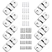 8 Pares [Paquete de 16]Soporte Empotrado de Montaje Oculto Enclavamiento Hebilla,Enclavamiento Muebles Conector Soporte para Colgar la Imagen Espejo Marco o Conectar la Cabecero