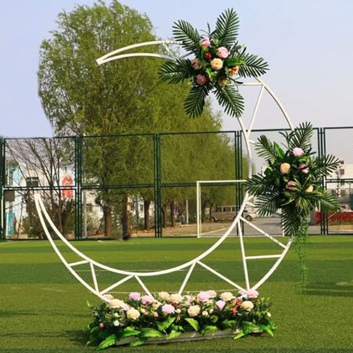 Soporte de arco de boda, telón de fondo curvado para ceremonias y decoración de fiestas, diseño medio curvo, 6.5 pies de alto, ideal para baby showers, cumpleaños y bodas