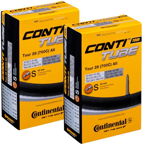 Continental 700x32-47 (28x1.5-1.75') / 32-622 - 47-622 Inner Tubes - 42mm Presta Valve (Pack of...