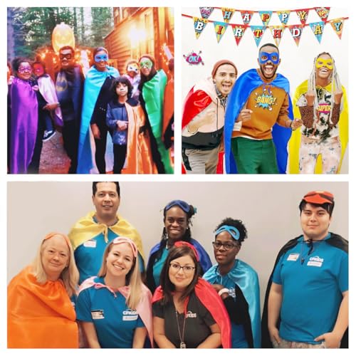 D.Q.Z Bulk Superhero-Capes and Masks for Adults Super Hero Capes Group Costume Halloween Dress Up Team Spirit Party,10 Pack3