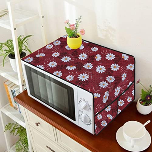 Image of Wings Star Oven Top Cover for LG 21 Litre Convection Microwave Oven MC2146BL Black - Microwave Top Cover with 4 Utility Pockets and 1 Oven Handle Cover KUM08