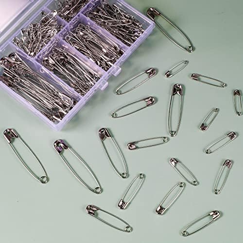 LUTER 250 Pieces 6 Sizes Safety Pins Small and Large Craft Pins Durable Rust-Resistant Safety Pins for Art Craft Sewing Jewelry Making Home Office Use (Silver)