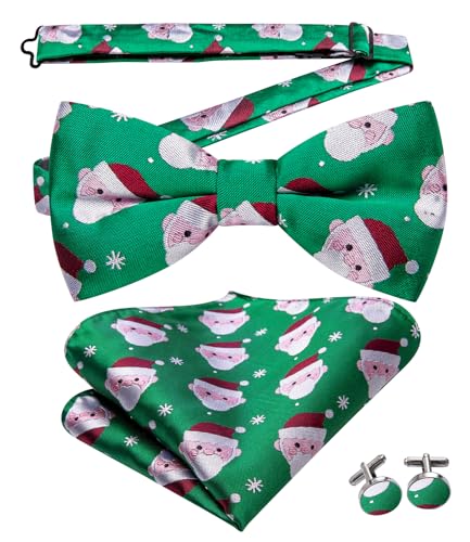 Image of Dubulle Mens Paisley Striped Bowtie Set Pre-tied Bowtie for Men and Pocket Square Set Wedding Business