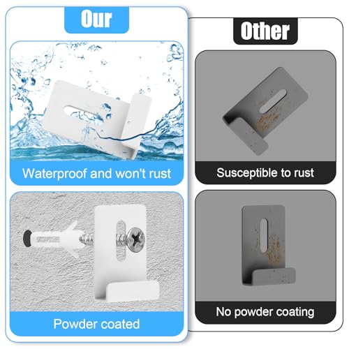 Image of 8 Pack Mirror Clips 1 /4 inch, Mirror Clips for Wall Mounting White Mirrors Hanging Kit with Screw White Metal Mirrors Mounting Hardware for Wall Mountings Frameless Billboard Display