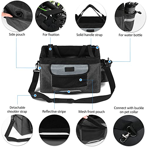 Taruor Foldable Bicycle Front Basket Removable Bike Pet Basket Pet Dog Cat Carrier Camping Tote Bag - Image 6