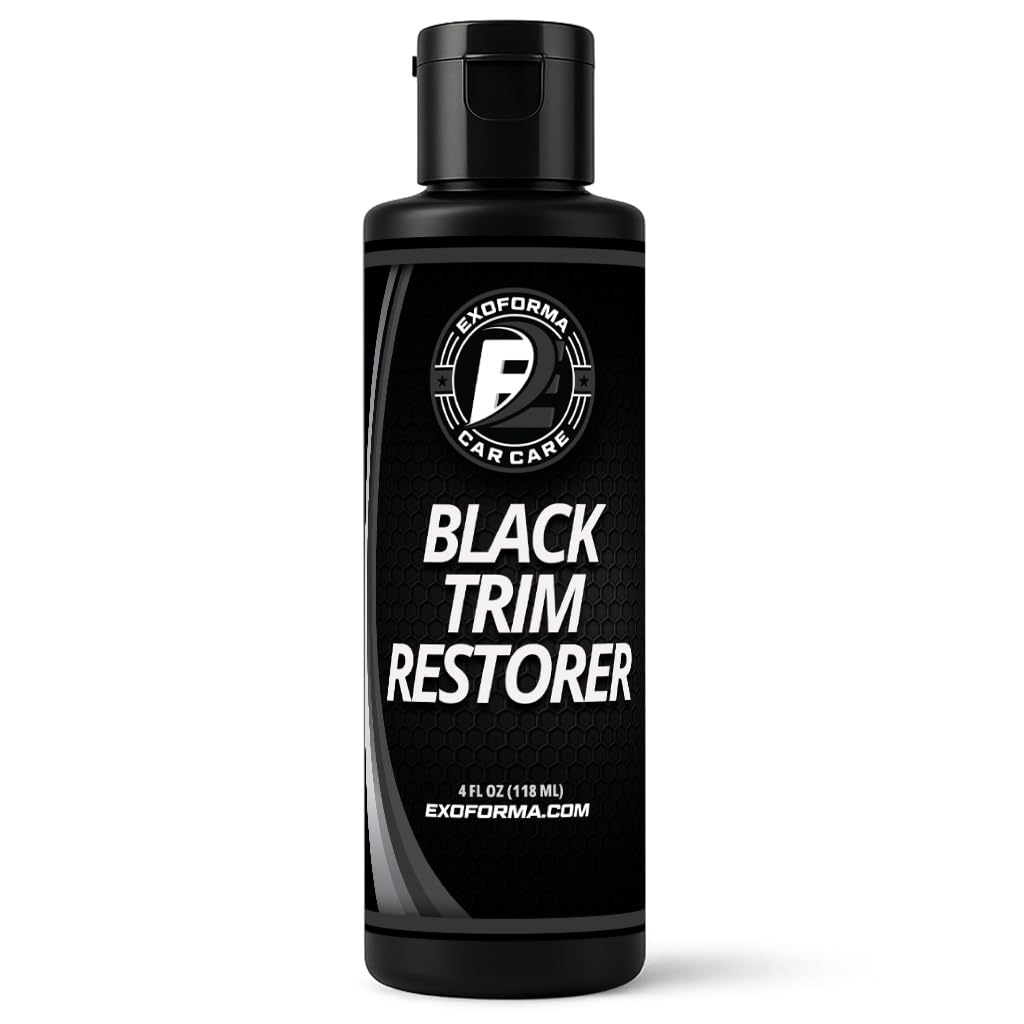 ExoForma Black Trim Restorer - Unique Dye-Infused Formula Lasts 6+ Months - Restores Factory Black to Plastic Trim - Protects Against UV Rays, Helps Conceal Scratches & Scuff Marks - Works in Seconds