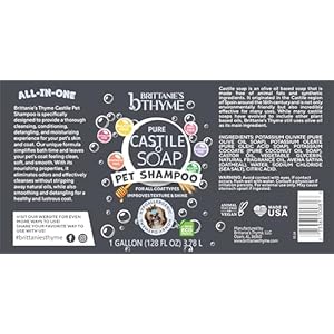   Brittanies-Gentle-All-Natural-Castile-Pet-Shampoo-for-Dogs-Cats-Horses-1-Gallon-Honey-Oatmeal-Oils-Relieves-Itching-Deodorizes-Moisturizes-PH-Balanced
