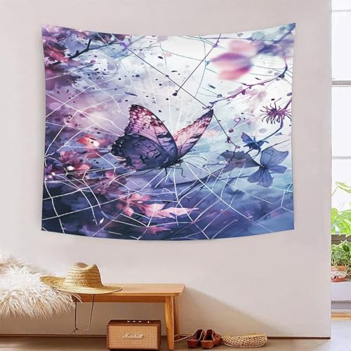 Tapisserie effet 3D papillons grand format pour relief mural de salon