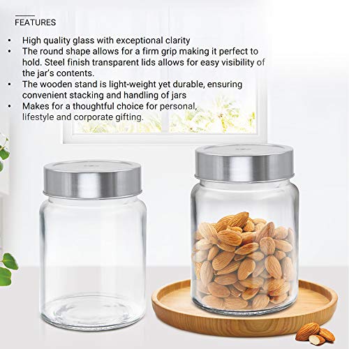 Image of Treo Glass By Milton Radius Storage Jar, Set Of 3, 310 Ml, Transparent
