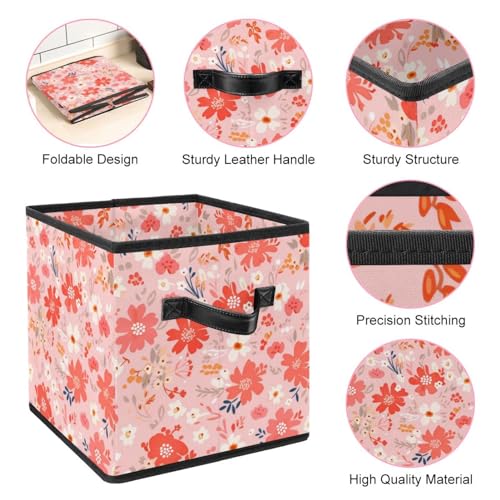 Boîte de rangement cube fleurie pour salon et chambre