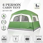 Happy Travel Tent 6 Person Tents for Camping, Waterproof Easy Setup Camping Tent with Rainfly, Portable Large Family Cabin Tent with 5 Large Mesh Windows and Carry Bag for Outdoor Camping & Hiking - Image 2