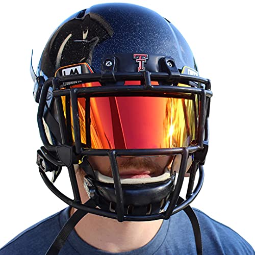 Loudmouth Football Visor - Universal Fit Youth & Adult Football Helmet Visor (Red) - Thumbnail 4