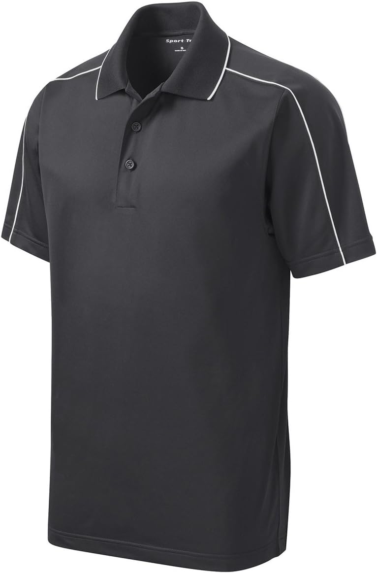 SPORT-TEKMens Micropique Sport-Wick Piped Polo (ST653) -Iron Grey/ -XL