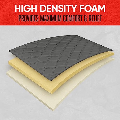 Image of Motor Trend Car Seat Cushion, 2 Pack - Diamond Stitched Faux Leather Seat Covers for Cars Trucks SUV, Gray Padded Car Seat Covers with Storage Pockets, Premium Automotive Seat Covers for Front Seats