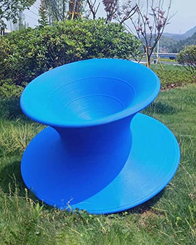 Sillón giratorio 360° plegable azul miniatura 2