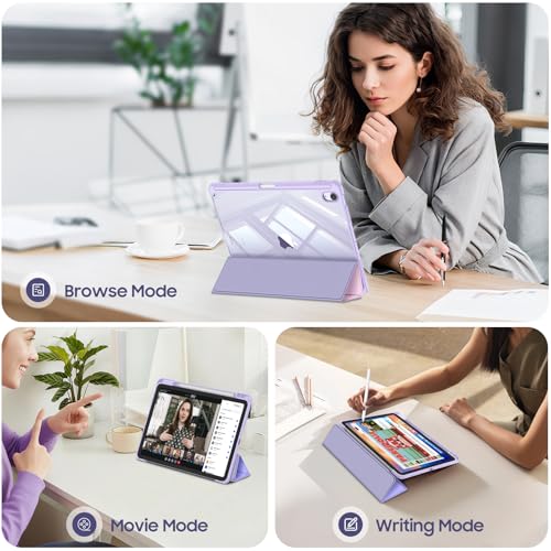 Fintie Hybrid Slim Case for iPad Air 11-inch M4/M3/M2 (2026/2025/2024), iPad Air 5th/4th Generation (2022/2020) 10.9 Inch - Shockproof Cover with Clear Back Shell & Pencil Holder, Fantasy Ombre by FINTIE - Used condition - Image 3