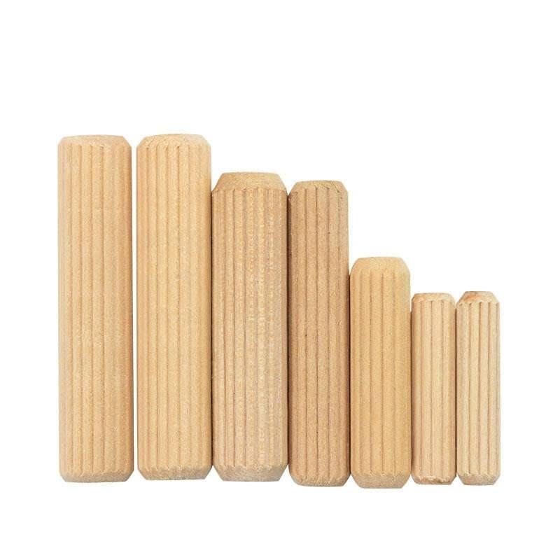 Rely®⇒VP INDUSTRIES (Pcs-25) M10x50 mm Wood Dowel Pins | Hardwood Modular Furniture Connector Fasteners, Grooved Fluted Dowels for Carpentry & Repairs