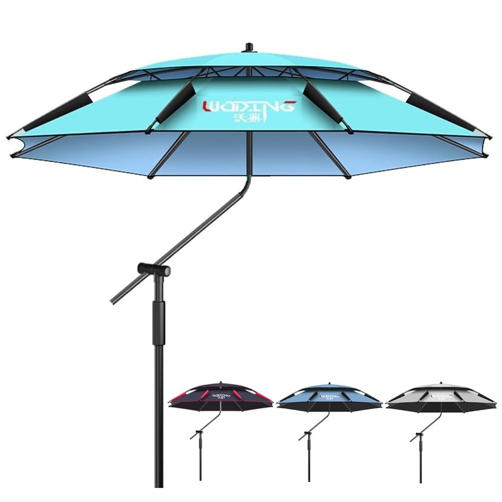 Sombrilla De Playa Grande, Sombrilla De Pesca Portátil para Exteriore, Sombrilla Inclinable para Viajar，vivaque，Pesca，Sombrilla Playa Antiviento Protección(Black,200cm/6.5ft)