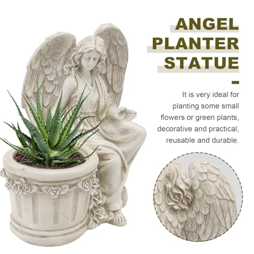 Statue d'ange pot de fleurs résine résistant aux intempéries extérieur