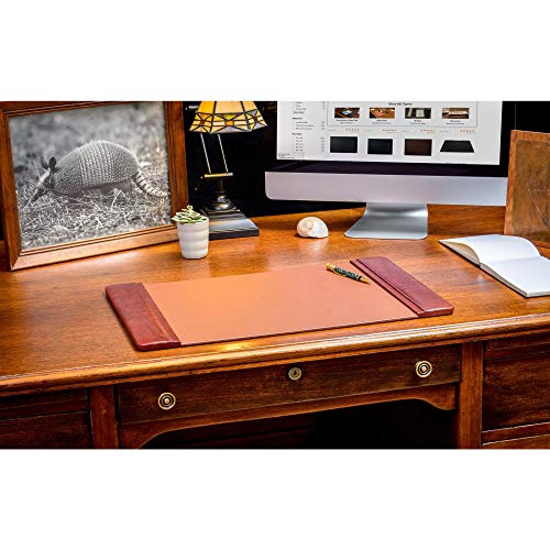 Dacasso Pad With Side Rails Luxury Leather Desk Blotter For Writing, 22 X 14, Mocha Brown #TOP1