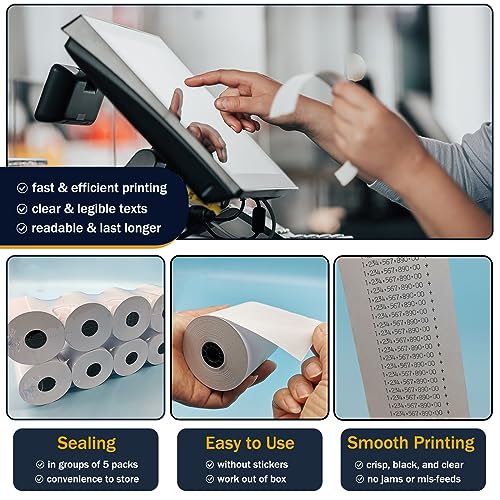 2 1/4 in x 150 ft Calculator Paper Rolls 2 1/4 Adding Machine Tape Paper Rolls, for HR-10RC, HR-170RC, HR-200RC, EL-1197PIII, EL-1801V, P23-DHV-3, CP-90A, MP11DX-2, 1280-2, 53 GSM, 10 Rolls by Bigger - Used condition - Image 3