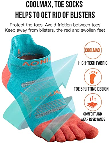 AONIJIE 3 Pairs Five Toe Socks for Running Hiking High Performance Athletic Lightweight Breathable3