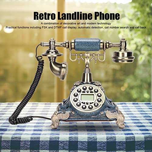 Teléfono fijo retro antiguo con display retroiluminado y manos libres miniatura 4